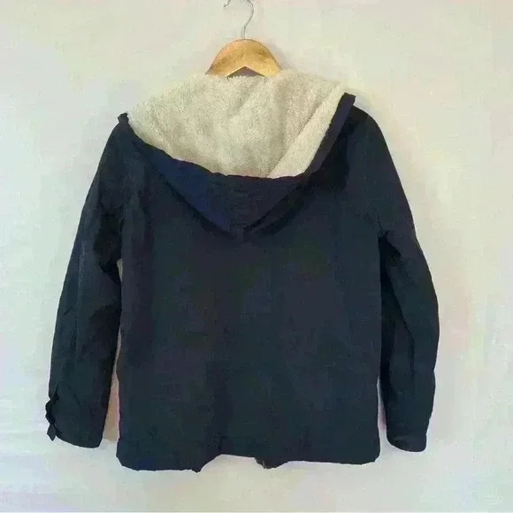 Forever 21 Blue Sherpa Lined Coat Size Small - Picture 3 of 4